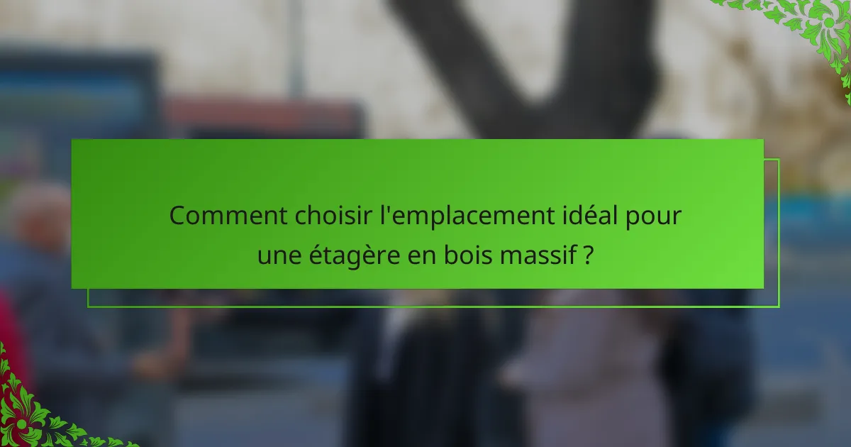Comment choisir l'emplacement idéal pour une étagère en bois massif ?